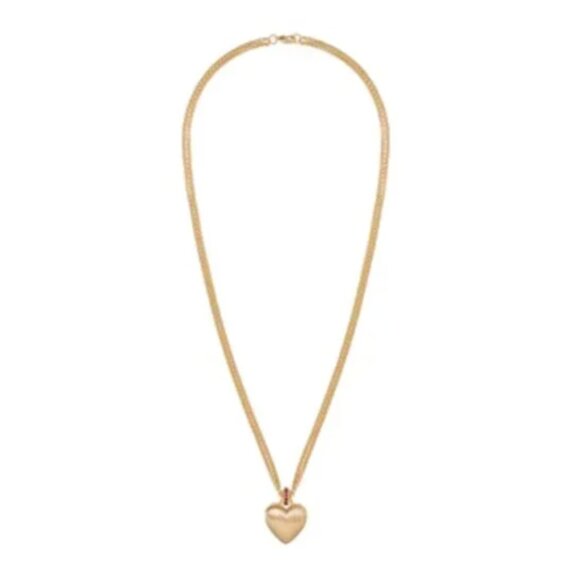 BEST Roxanne Assoulin The Mini Florentine Heart Pendant Necklace Gold - Picture 2 of 5